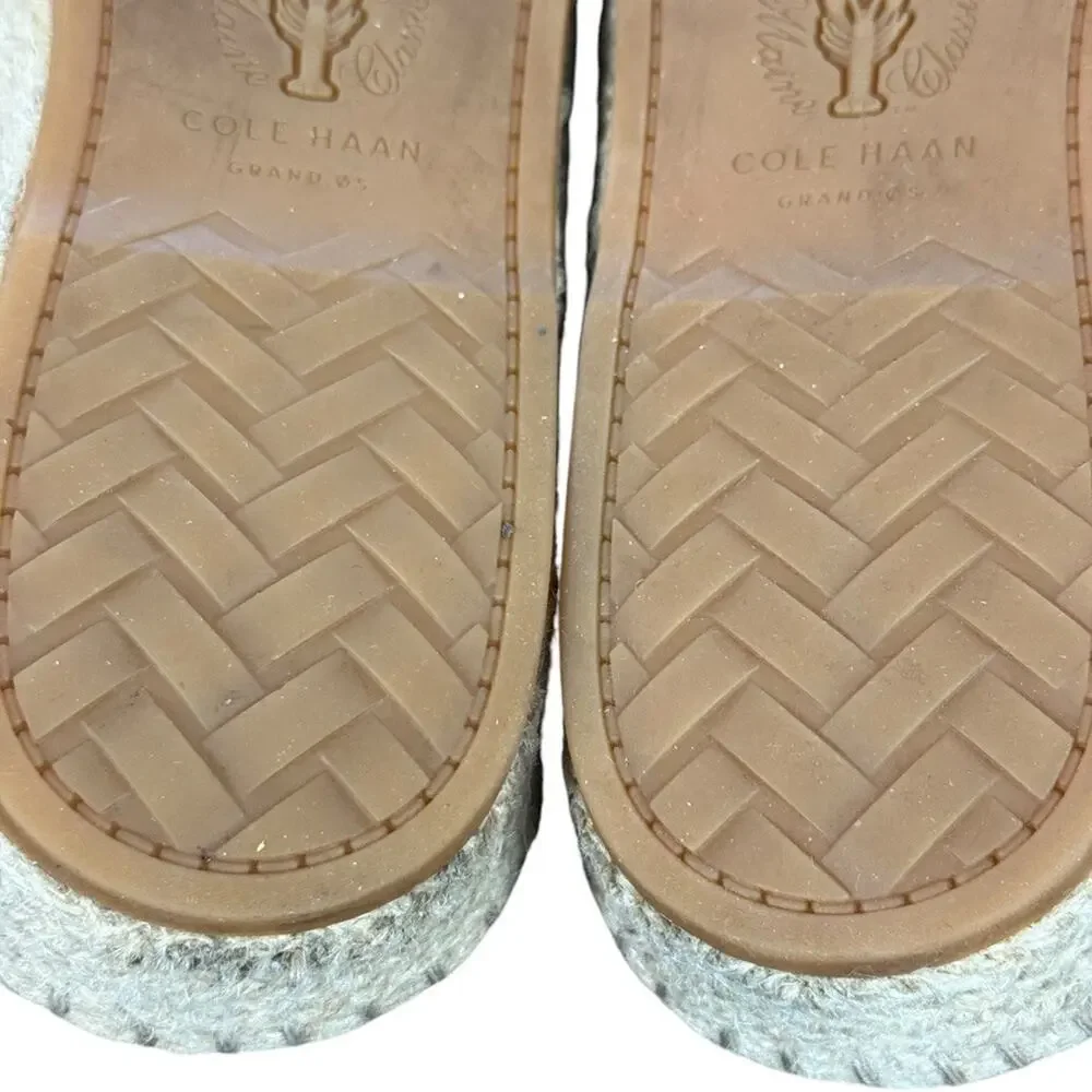 Cole Haan Womens Espadrille Sandals Slingback Pink Shoes Wide Strap Leather 9 B